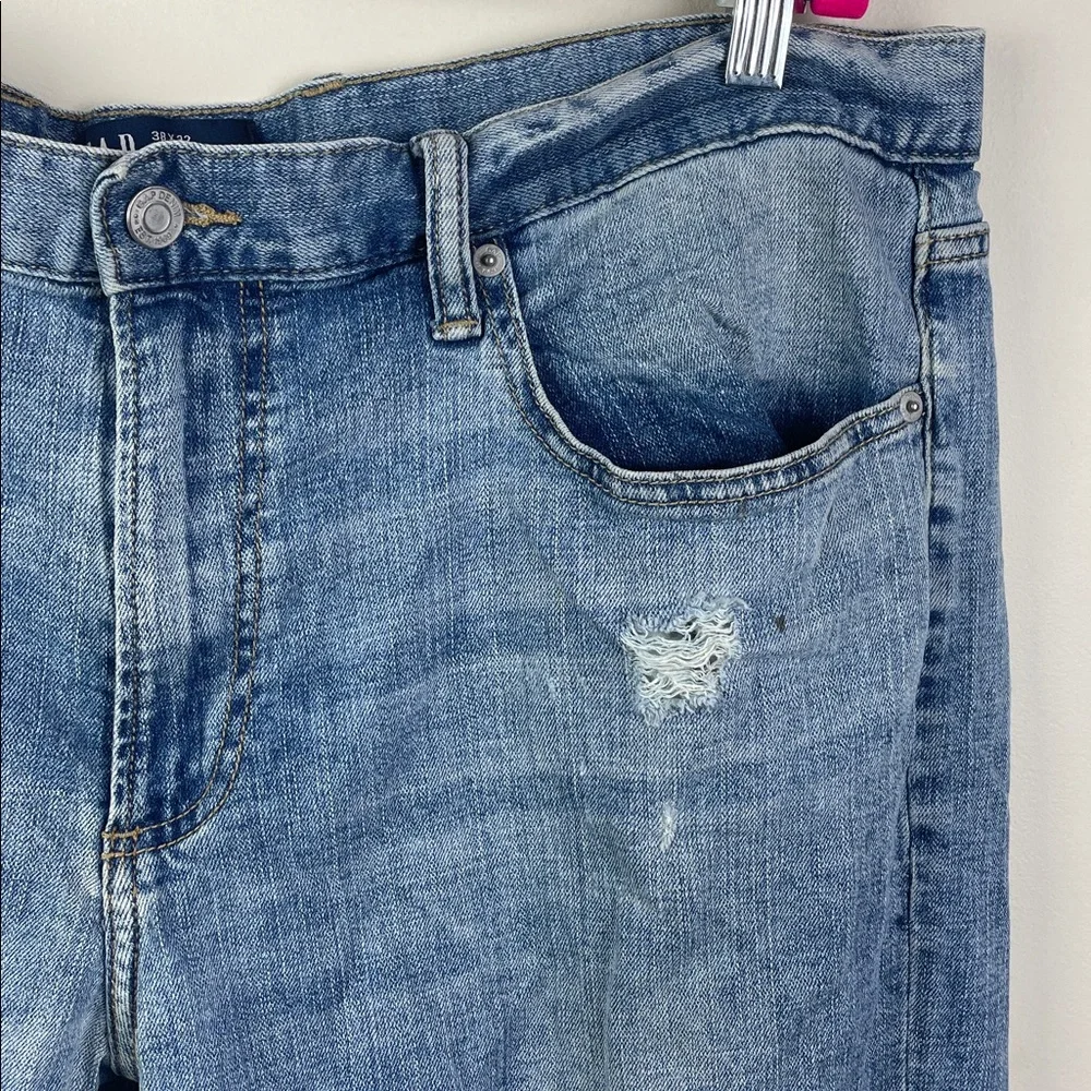 Gap Denim Slim Jeans Light Wash Distressed 38x32